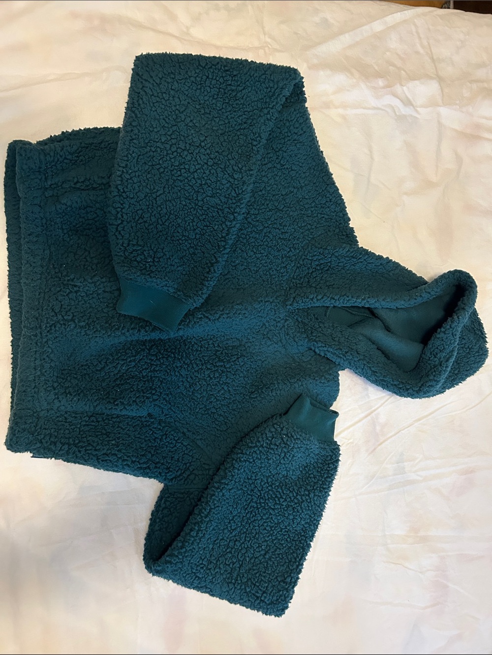 Cozy Teal Sherpa Hoodie Abercrombie and Fitch super cozy Cropped hoodie